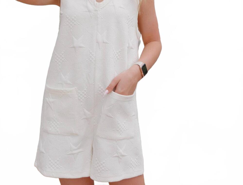 NEW EE:SOME stardust romper in white